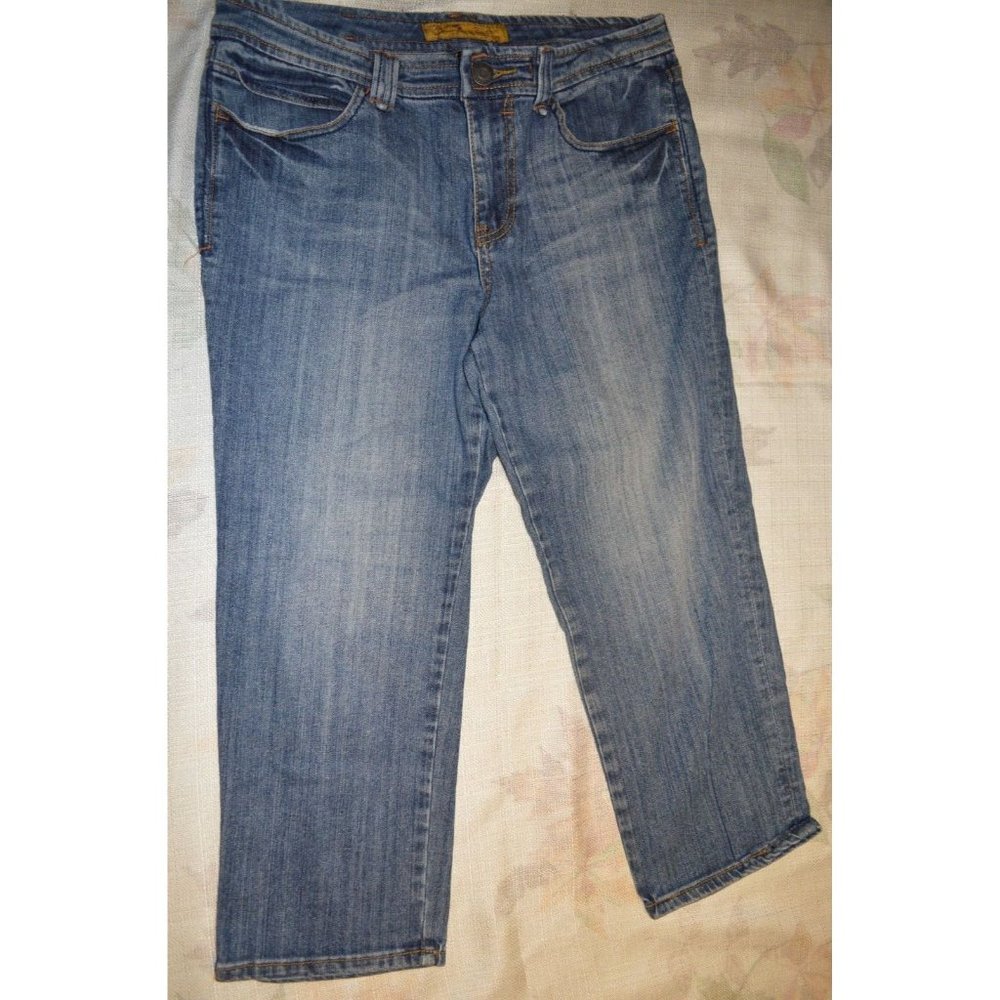 Seven7 Premium Denim Womens Capri Jeans Size 8 Stretch Embossed (K)